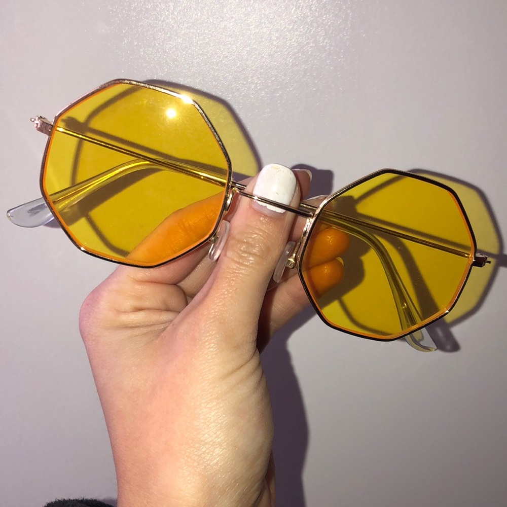 Yellow octagonal sunglasses
